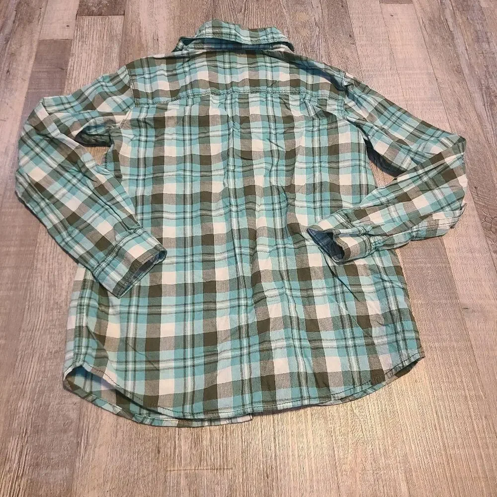 Carters 10/12 boys button down plaid long sleeve shirt